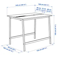 Офисный стол Ikea Mittzon ДСП/ Черный photo 4