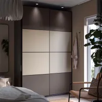 Шкаф Ikea Pax/Mehamn 150 x 66см x 236.4 / ДСП / Темно серый photo 2