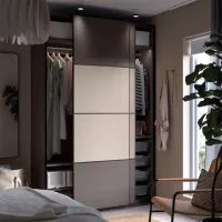 Шкаф Ikea Pax/Mehamn 150 x 66см x 236.4 / ДСП / Темно серый photo 3