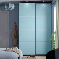 Шкаф Ikea Pax/Mehamn 150 x 66см x 236.4 / ДСП / Темно серый photo 2