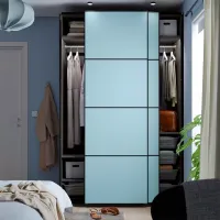 Шкаф Ikea Pax/Mehamn 150 x 66см x 236.4 / ДСП / Темно серый photo 3
