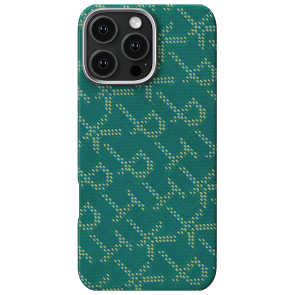 Чехол для смартфона Apple iPhone 16 Pro Max Pitaka / MagSafe Back / PC / Золотой Зеленый photo 1
