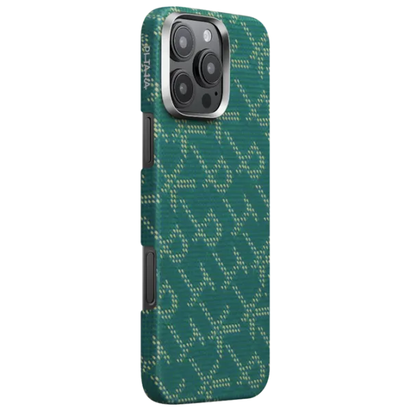 Чехол для смартфона Apple iPhone 16 Pro Max Pitaka / MagSafe Back / PC / Золотой Зеленый photo 2