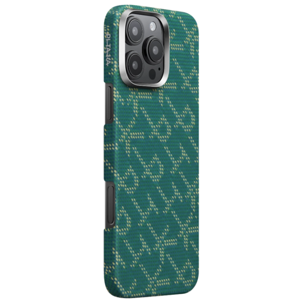 Чехол для смартфона Apple iPhone 16 Pro Max Pitaka / MagSafe Back / PC / Золотой Зеленый photo 2