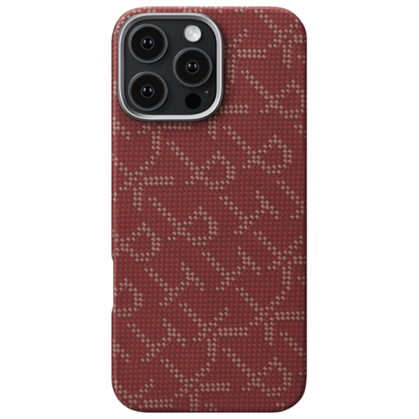 Husă pentru smartphone Apple iPhone 16 Pro Pitaka / MagSafe Back / PC / Gold Red photo 1