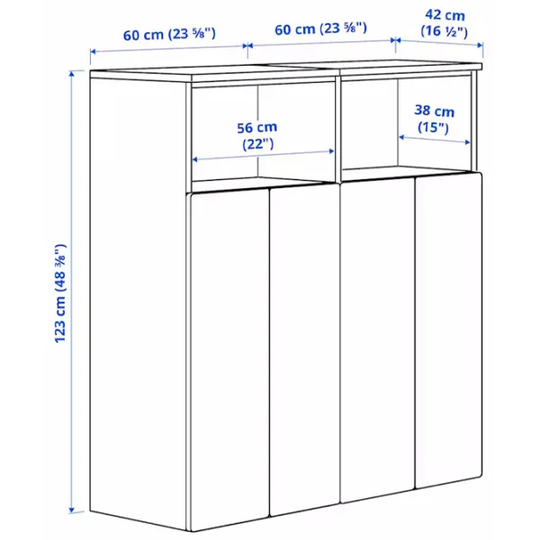 Шкаф Ikea Smastad/Platsa 120 x 42см x 123 / ДСП / Белый photo 6