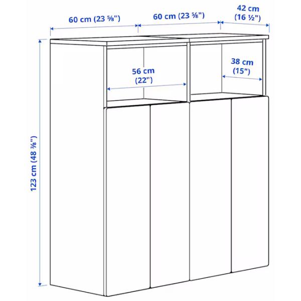 Шкаф Ikea Smastad/Platsa 120 x 42см x 123 / ДСП / Белый photo 6
