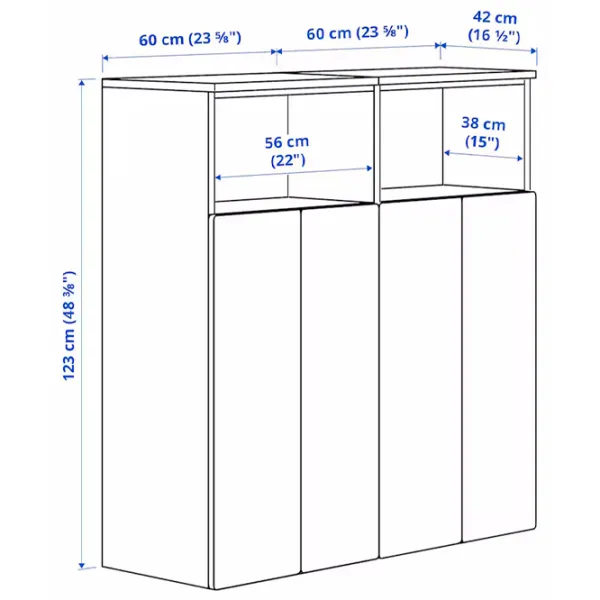 Dulap Ikea Smastad/Platsa 120 x 42 x 123 / DSP / Alb photo 6