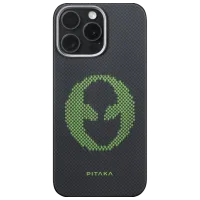 Чехол для смартфона Apple iPhone 16 Pro Pitaka / MagSafe Back / PC / Черный Зеленый