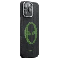 Husă pentru smartphone Apple iPhone 16 Pro Pitaka / MagSafe Back / PC / Black Green photo 2
