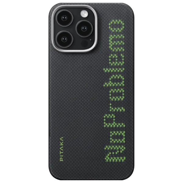 Husă pentru smartphone Apple iPhone 16 Pro Max Pitaka / MagSafe Back / PC / Green Black photo 1