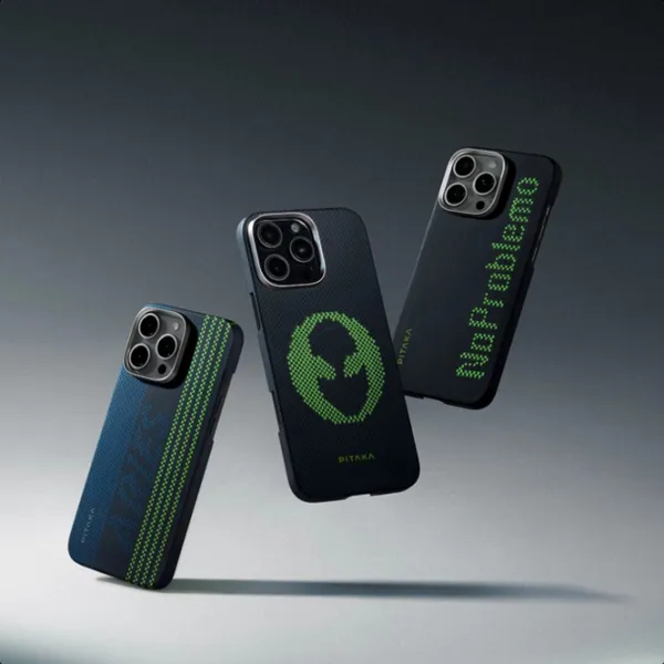 Husă pentru smartphone Apple iPhone 16 Pro Max Pitaka / MagSafe Back / PC / Green Black photo 5