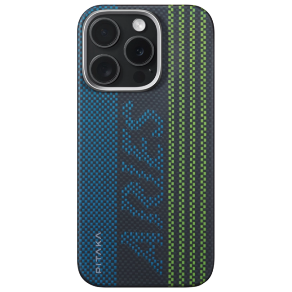 Husă pentru smartphone Apple iPhone 16 Pro Max Pitaka / MagSafe Back / PC / Green Blue photo 1
