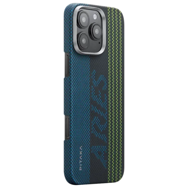 Husă pentru smartphone Apple iPhone 16 Pro Max Pitaka / MagSafe Back / PC / Green Blue photo 2
