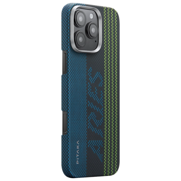 Husă pentru smartphone Apple iPhone 16 Pro Max Pitaka / MagSafe Back / PC / Green Blue photo 2