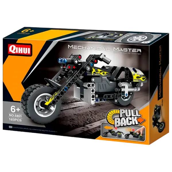 Конструктор XTech Pull Back Motorbike Мотоцикл/ Черный photo 1