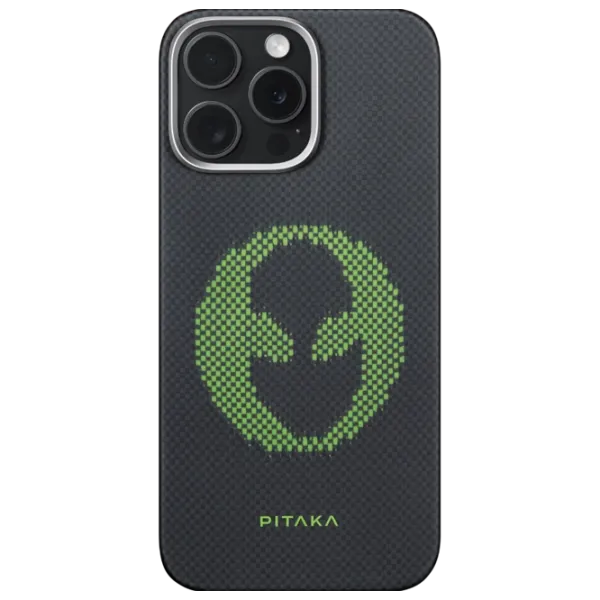 Husă pentru smartphone Apple iPhone 16 Pro Max Pitaka / MagSafe Back / PC / Black Green photo 1