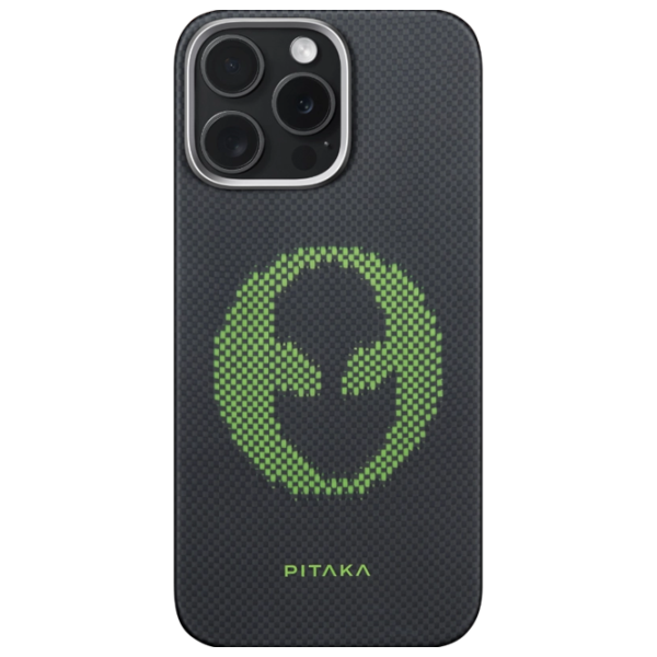 Husă pentru smartphone Apple iPhone 16 Pro Max Pitaka / MagSafe Back / PC / Black Green photo 1