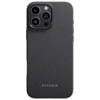 Husă pentru smartphone Apple iPhone 16 Pro Max Pitaka / MagSafe Back / PC / Gray Black