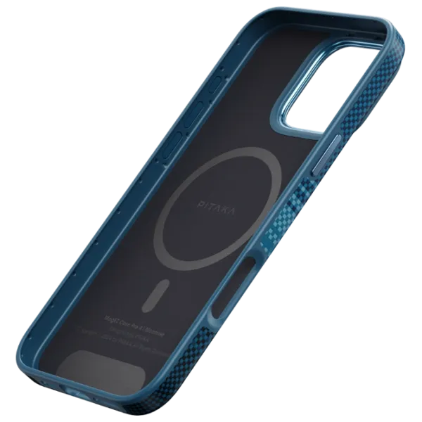 Husă pentru smartphone Apple iPhone 16 Pro Max Pitaka / MagSafe Back / PC / Light Blue photo 3