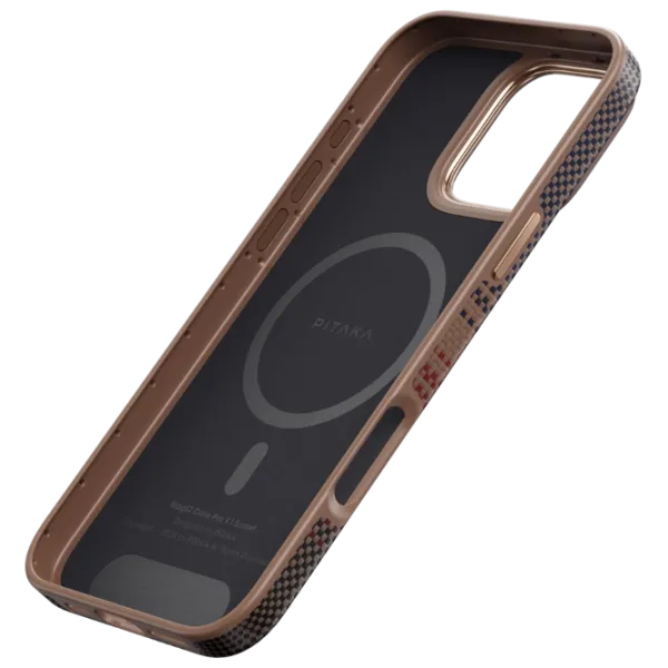 Husă pentru smartphone Apple iPhone 16 Pro Max Pitaka / MagSafe Back / PC / Light Brown photo 3