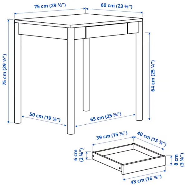 Офисный стол Ikea Tonstad ДСП/ Коричневый photo 3