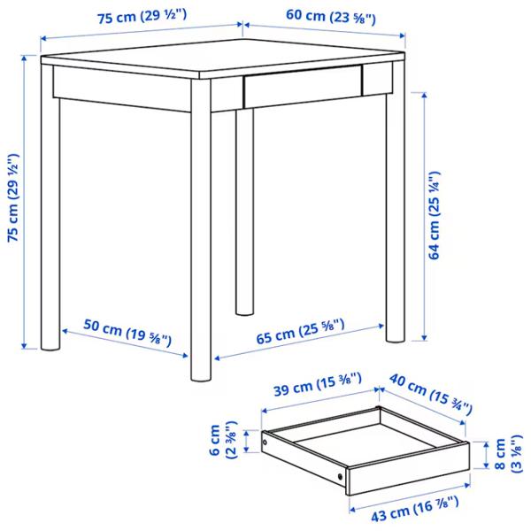 Офисный стол Ikea Tonstad ДСП/ Коричневый photo 3