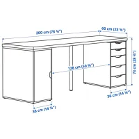 Офисный стол Ikea Lagkapten/Alex ДСП/ Белый photo 4