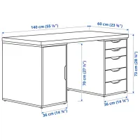 Офисный стол Ikea Lagkapten/Alex ДСП/ Дуб Сонома photo 6