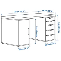 Офисный стол Ikea Lagkapten/Alex ДСП/ Дуб Сонома photo 7