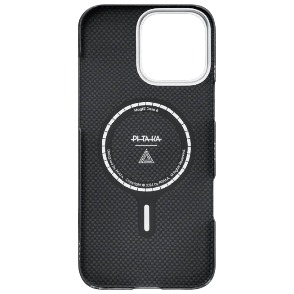 Husă pentru smartphone Apple iPhone 16 Pro Pitaka / MagSafe Back / PC / White Black photo 3