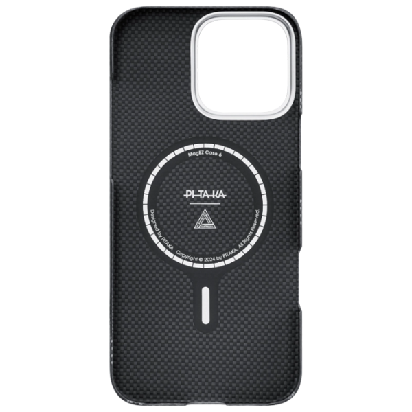 Husă pentru smartphone Apple iPhone 16 Pro Pitaka / MagSafe Back / PC / White Black photo 3
