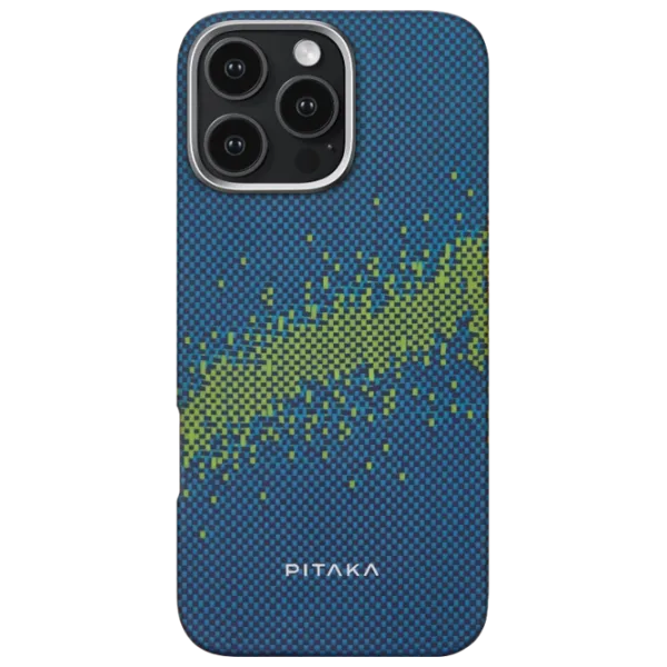 Husă pentru smartphone Apple iPhone 16 Pro Max Pitaka / MagSafe Back / PC / Green Blue photo 1