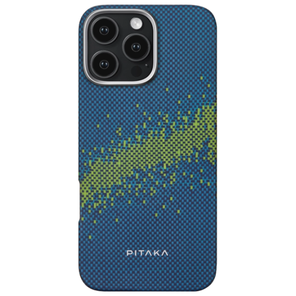Husă pentru smartphone Apple iPhone 16 Pro Max Pitaka / MagSafe Back / PC / Green Blue photo 1