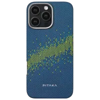 Чехол для смартфона Apple iPhone 16 Pro Max Pitaka / MagSafe Back / PC / Зелёный Синий