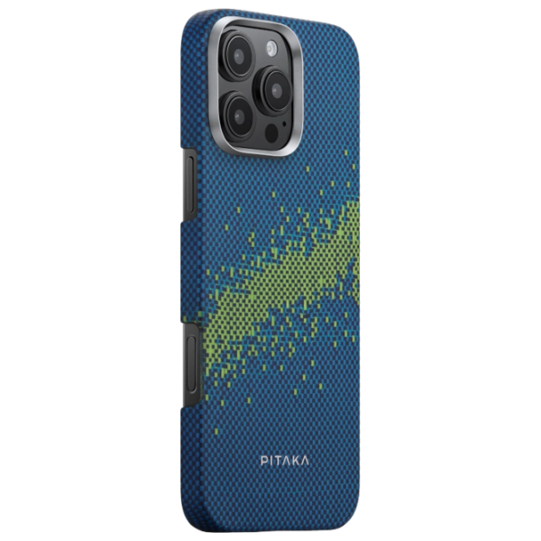 Husă pentru smartphone Apple iPhone 16 Pro Max Pitaka / MagSafe Back / PC / Green Blue photo 2