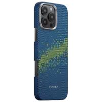 Husă pentru smartphone Apple iPhone 16 Pro Max Pitaka / MagSafe Back / PC / Green Blue photo 2