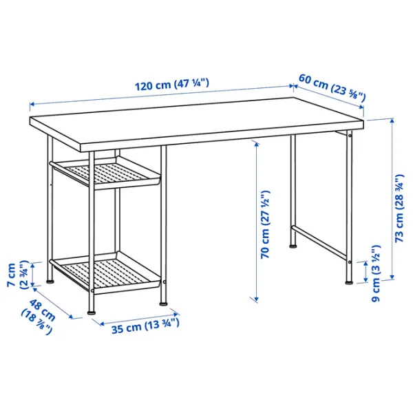 Офисный стол Ikea Lagkapten/Spand ДСП/ Antracit photo 6