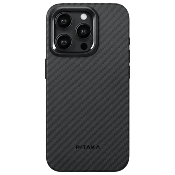 Husă pentru smartphone Apple iPhone 15 Pro Pitaka / MagSafe Back / PC / Black Gray photo 1