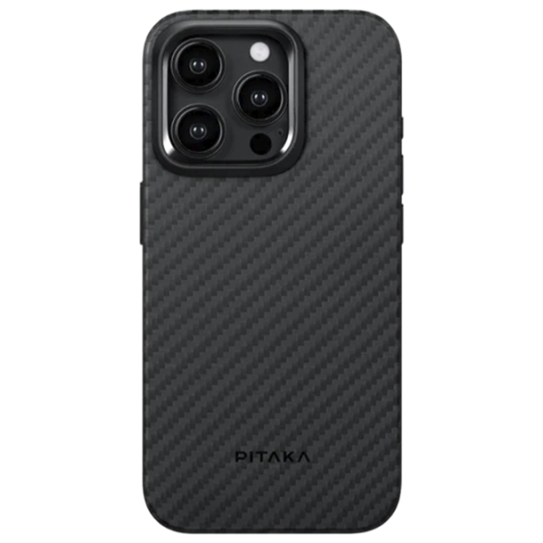 Husă pentru smartphone Apple iPhone 15 Pro Pitaka / MagSafe Back / PC / Black Gray photo 1