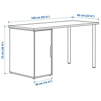 Офисный стол Ikea Lagkapten Alex 1 ДСП/ Antracit photo 6