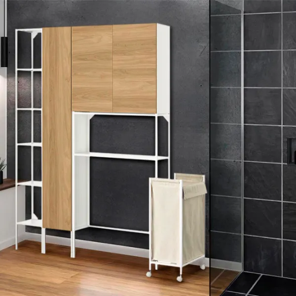 Шкаф пенал Ikea Enhet Напольная / ДСП / Белый - Дуб photo 2