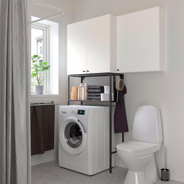 Шкаф пенал Ikea Enhet Напольная / ДСП / Белый - Антрацит photo 3 Шкаф пенал Ikea Enhet Напольная / ДСП / Белый - Антрацит photo 3