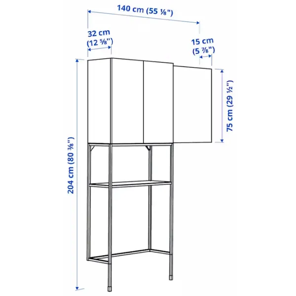 Шкаф пенал Ikea Enhet Напольная / ДСП / Белый - Антрацит photo 4 Шкаф пенал Ikea Enhet Напольная / ДСП / Белый - Антрацит photo 4