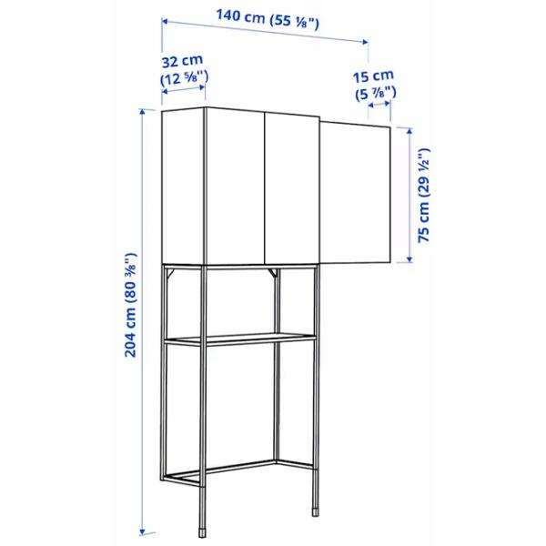 Шкаф пенал Ikea Enhet Напольная / ДСП / Белый - Антрацит photo 4 Шкаф пенал Ikea Enhet Напольная / ДСП / Белый - Антрацит photo 4