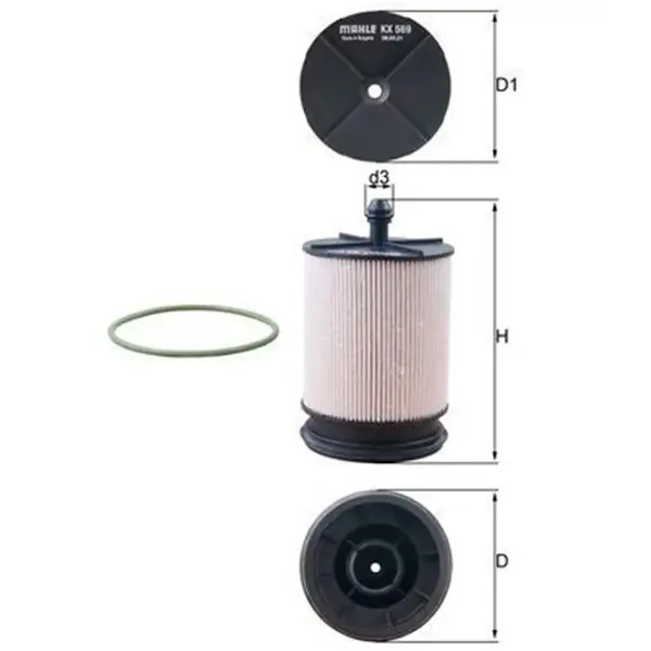 Filtru combustibil Mahle KX 569D 15 mm photo 5