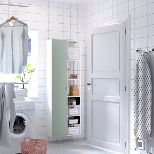 Шкаф пенал Ikea Enhet Напольная / ДСП / Белый - Светло серо зеленый photo 2 Шкаф пенал Ikea Enhet Напольная / ДСП / Белый - Светло серо зеленый photo 2