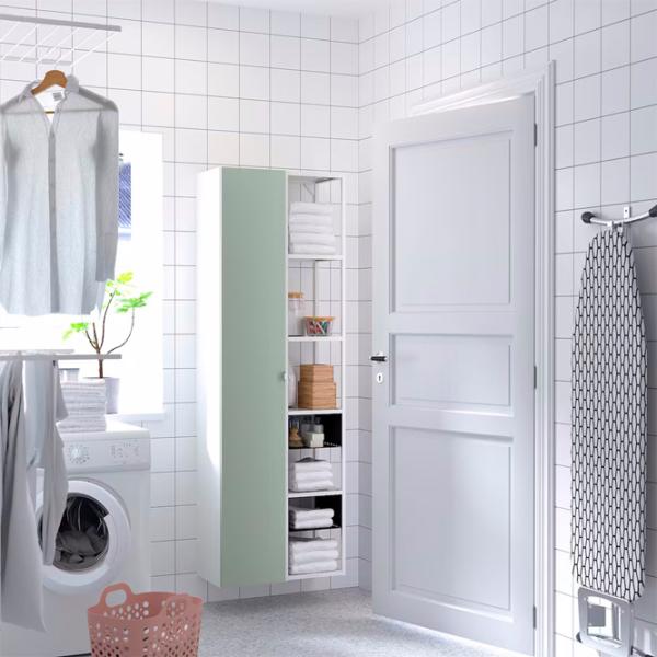 Шкаф пенал Ikea Enhet Напольная / ДСП / Белый - Светло серо зеленый photo 2 Шкаф пенал Ikea Enhet Напольная / ДСП / Белый - Светло серо зеленый photo 2