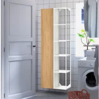 Шкаф пенал Ikea Enhet Напольная / ДСП / Белый - Дуб photo 2