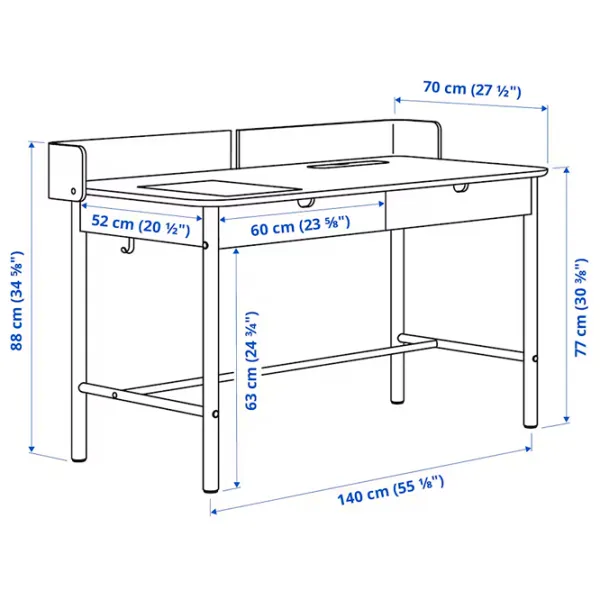 Офисный стол Ikea Ridspo ДСП/ Antracit photo 5